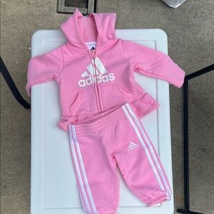 Adidas Pink Infant Hoodie Set